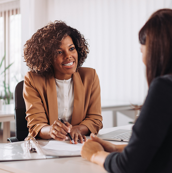 Woman in a job interview