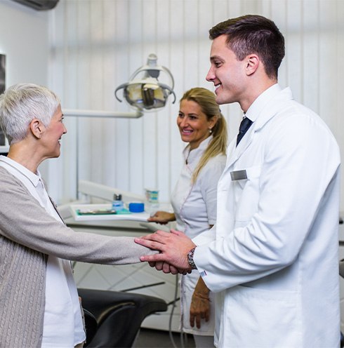 Woman meeting a dentist