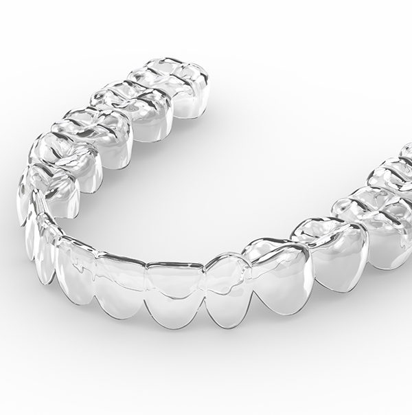 Invisalign aligner against white background