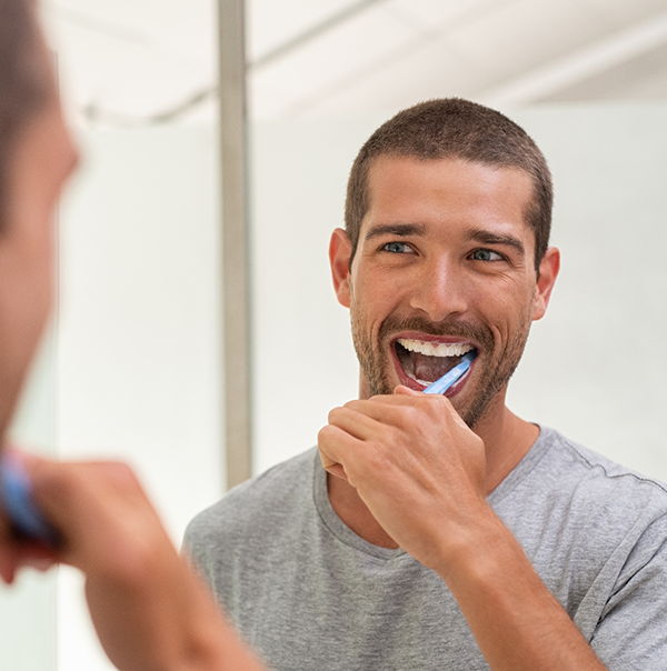 Man brushing his teeth